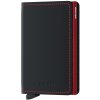 Kožené puzdro na karty SECRID Slimwallet Matte Black-Red čierne s červeným prešívaním