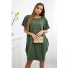 Fashionweek Dámske šaty oversize s príveskom ľahké a vzdušne K34 Farba: Khaki, Veľkosť: Universal