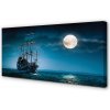 Obraz canvas Sea city mesiac loď 100x50 cm