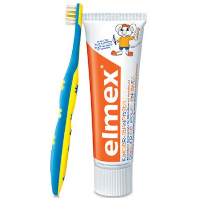 Elmex Výučbová zubná kefka 0- 3 roky+ zubná pasta 12 ml od 3,64 € -  Heureka.sk