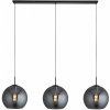 Searchlight Amsterdam 3Lt Bar Pendant - Black Metal & Smoked Glass