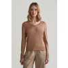 SVETER GANT FINE KNIT V-NECK CARAMEL BEIGE