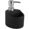 Kuchinox Yogo, keramický dávkovač saponátu 330ml na postavenie, čierna-chrómová, LAV-AMP_7M2M