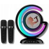 Glosnik Bluetooth Mikrofon 2x Karaoke Lampka Čierny USB SD MINI JACK