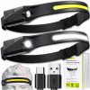 VÝKONNÁ ČELOVKA 4v1 LED PÁSIK COB 2 SENZOR HEAD LIGHT LAMP USB BATÉRIA 1200mAh 230 stupňov
