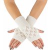 VFstyle krémové pletené návleky na ruky Leafs 20 cm