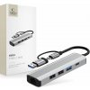 TECH-PROTECT HB03 HUB ADAPTER 5IN1 TYPE-C + USB2.0 + USB3.0 + RJ45 SPACE GREY