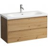 Kúpeľňová skrinka bez umývadla Laufen Lua 98,5x51,5x45 cm divoký dub H4035621122671