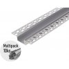 MasterLED Hliníková lišta 20mm do sadrokartónu, profil pre LED pásiky, 2m, 10ks, ML3006_10