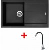 Set Sinks Amanda 860 Pureblack + Elasta nerez/čierná