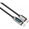 Solight USB-C kabel s displejem, USB-C konektor - USB-C konektor, 100W, 1m SSC1801