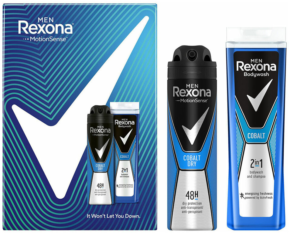 Rexona Men Cobalt sprchový gél 250 ml + deospray 150 ml darčeková sada