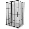 Mexen Rox-3S L 3-stenová sprchová kabína, posuvná, ľavá, 115 x 100 cm, čierna mriežka, čierna - 8C2L-115-100-70-77-3S-L
