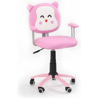 HALMAR Detská stolička na kolieskach s podrúčkami Kitty - ružová / biela