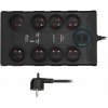 Solight přepěťová ochrana, 8z, USB A+C, 2m, černá PO80B