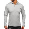 Sivá pánska bavlnená polokošeľa s dlhými rukávmi Bolf 5120