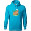 Kapybara a vtáčik - Mikina pánska Cape s kapucňou - 5XL ( Svetlý tyrkys )