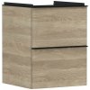 Hansgrohe Xelu Q skrinka 48x49.5x60.5 cm závesná kúpeľňová skrinka pod umývadlo čierna-dub 54021670