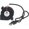 Dúchadlový ventilátor 50x50x15mm, 5V DC s USB konektorom