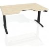 Hobis Pracovný stôl Motion Ergo, PO, 2S, 160x70,5-120,5x90 cm, agát/čierna