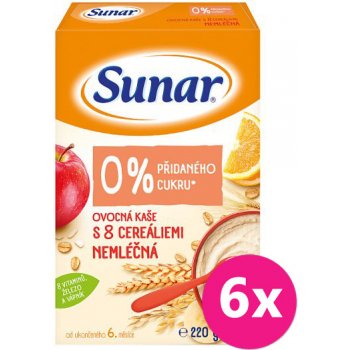 Sunar nemliečna Neovocná s 8 cereáliami 6 x 220 g