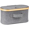 Úložný box G21 30 x 15 x 15 cm, bambusový s vekom, sivý
