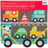 Petitcollage robustné drevené puzzle Big Truck