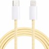 AppleKing opletený dátový a nabíjací kábel PD 20W USB-C / Lightning pre iPhone / iPad / iPod / AirPods - 1 m - žltý - možnosť vrátiť tovar ZADARMO do 30tich dní