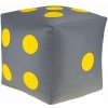 Detský taburet KOCKA 35 cm - šedá + žltá