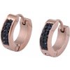 HARAHU Náušnice ZA 21029 Zlato Ružová/Čierna HR21029