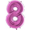 Nafukovací balónik číslo 8 ružový 102cm extra veľký - Grabo