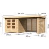 Drevený záhradný domček ASKOLA 2 s prístavkom Lanitplast
