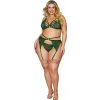 Dreamgirl Sada Plus Size Metalická Čipka 3-dielna