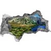 Nálepka fototapeta 3D výhľad Údolie v horách 95x73 cm