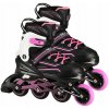 Nils Extreme nastaviteľné kolieskové korčule pre začiatočníkov NA1169A čierno-ružové