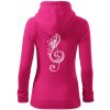 Husľový kľúč kvety - Mikina dámska trendy zipper s kapucňou - XS ( Purpurová )