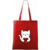 Mačka drží srdce - Taška bavlnená - 42 x 38 cm ( Červená )
