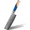 IZMAEL Damaškový kuchynský nôž Hakusan Small Cleaver/Modrá 16.5 cm