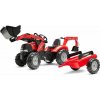 Falk FALK - Šlapací traktor Case IH Puma 240CVX s nakladačem, rypadlem a vlečkou