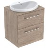 Geberit Selnova Square - Skrinka s umývadlom, 59x50x70 cm, 2 zásuvky, orech hickory 502.870.00.1
