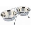 Nerezový stojan + 2 misky so silikónovým krúžkom 2 × 1,5 l/ ø 21 cm/ 44 × 10 × 23 cm
