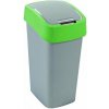 Odpadkový kôš s výklopným vekom, na triedenie odpadu, plastový, 45 l, CURVER, zelená sivá