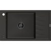 Mexen Elias, granitový drez granitový 795x480x200 mm, 1-komorový, čierna-zlatá metalíza s čiernym sifónom, 6511791005-75-B