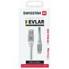 Swissten 71541011 Kevlar USB / USB-C, 1,5m, bílý
