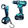 Makita - 18V AKU súprava vŕtačky a LED svietidla, 3x aku Li-ion LXT 3,0 Ah, nabíjačka DDF482RFJ1