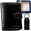 Pánska kožená peňaženka Peterson PTN SET-M-1542L-KCS čierna 13 x 9 x 3,3 cm