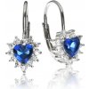 GOLDIE Strieborné náušnice srdiečka s modrým očkom LEAS167.KM