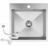 Jednokomorový drez Granitan ZLEW oceľový strieborný
