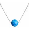 Strieborný náhrdelník so syntetickým opálom modrý okrúhly 12044.3 Blue s. Opal