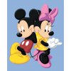 ZUTY Maľovanie podľa čísel - MICKEY MOUSE A MINNIE NA MODROM POZADÍ Rámovanie: vypnuté plátno na rám, Rozmer: 40x50 cm